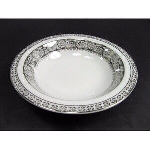 Kutani Hand Painted Floral Platinum Berry Sauce Bowls 5.5" Bundle of 7